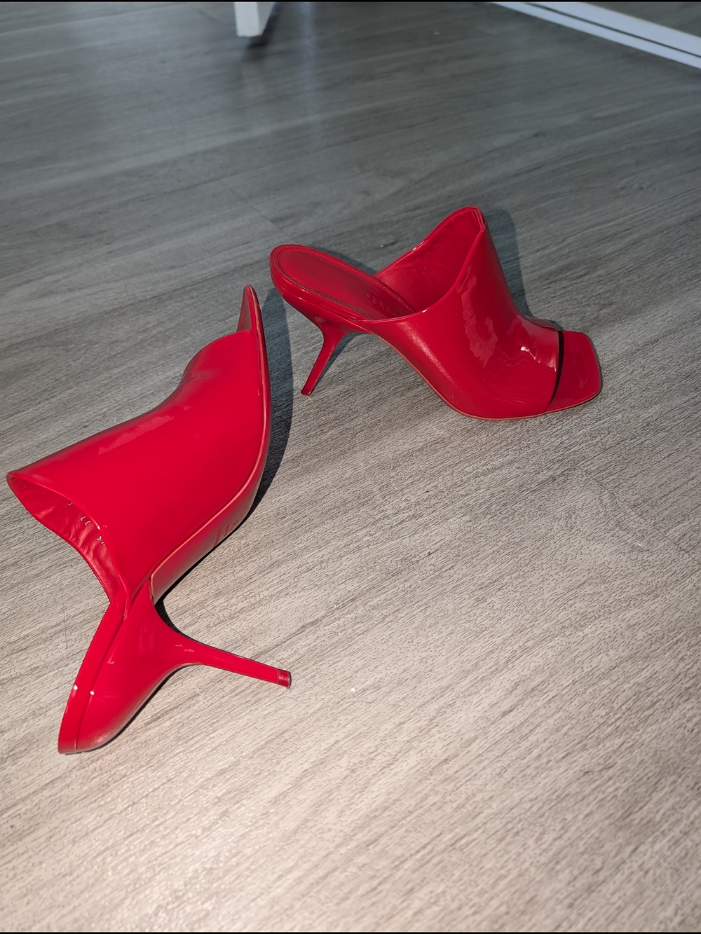 Red Era Patent Leather Mule Sandal- Ferragamo - Picture 2 of 7